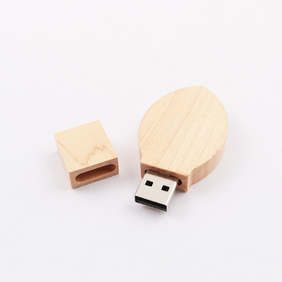 Blatt formte hölzerne Geschwindigkeit 100MB-80MB/S Usb 3,0, die Logo Both Side graviert