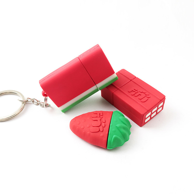 Offene Form PVCs formte nette USB-Stock-Wassermelonen-Erdbeerschokolade