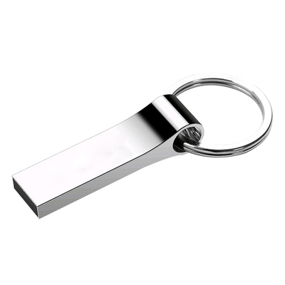 Usb-Antriebs-volles Gedächtnis Metall ODM 32GB 64GB 128GB silberner mit Schlüsselkette